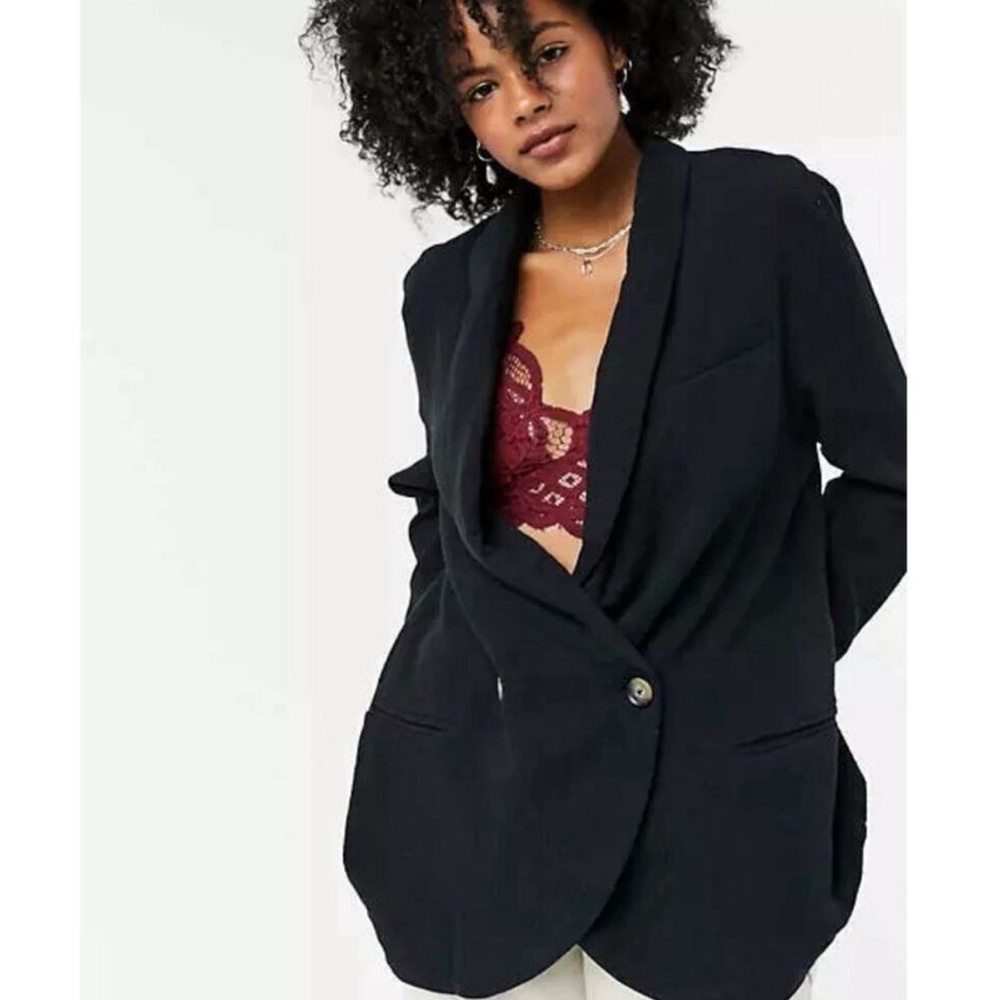 Free people Rowan blazer jacket in black